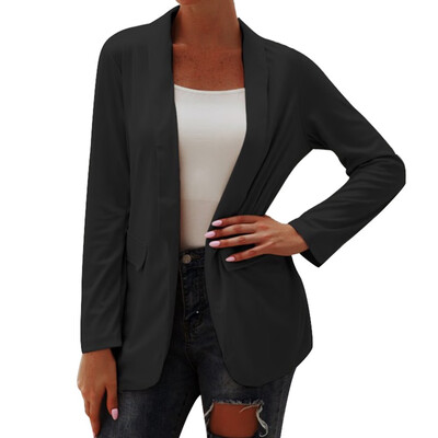 

Women Fashion Casual Solid color Long sleeve Lapel Slim fit Suit Coat