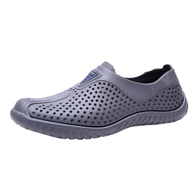 

men shoes 2019 summer solid color Mens Fashion Casual Hollow Out Breathable Slip On Sport soft Outdoor Rubber Beach Shoes