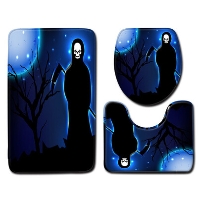 

〖Follure〗Halloween Happy Toilet Seat Cover&Rug Bathroom Set Halloween Decor
