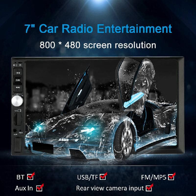 

7" Universal 2 Din HD Car Radio MP5 Player BT Radio Entertainment Multimedia USBTF In-Dash FM Aux Input