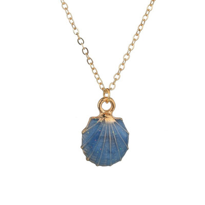 

X-NO BUY Colorful Double Shell Pendant Necklace For Women New Fashion Pendants&Necklace Summer Jewelry Female Handmade Necklace
