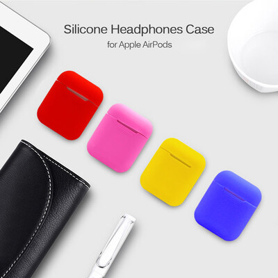 

Silicone Headphones Case for Apple AirPods Wireless BT Headset Protective Storage Box Earphone Cover Pouch