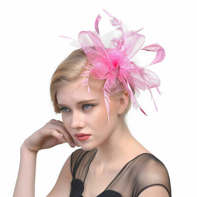 

Womens Fascinator Hat Flower Mesh Ribbons Feathers Headband Cocktail Tea Party