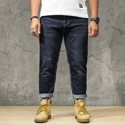 

Gobestart Men Summer Jeans Casual Long Skate Board Stright Fashion Jean Plus Size -6XL