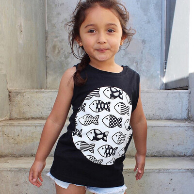 

Kids Baby Boys Girls Sleeveless Cartoon Print Tops Vest T-Shirt Casual Clothes