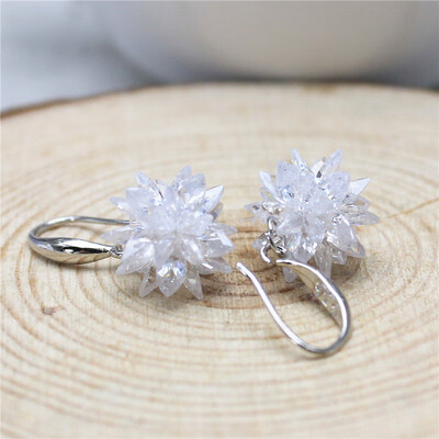 

2016 new fashion brand jewelry elegant style roud color CZ crystal drop earrings gold earring for women gift