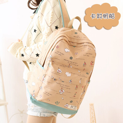 

Schoolbag female shoulder bag junior high school students Korean campus small fresh simple canvas computer backpack