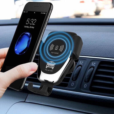 

Qi Wireless Fast Charger Car Charging CD Slot Mount Holder For iPhone X Samsung
