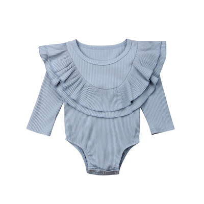 

Newborn Baby Girl Ruffle Solid Romper Bodysuit Jumpsuit Outfits Clothes