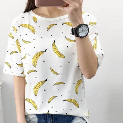 

Starmoon Women Fashion Leisure O-Neck Short Sleeve T-Shirt Banana Tops Loose Blouse