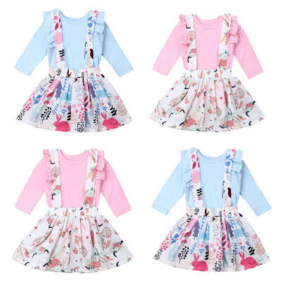 

Cute Newborn Kids Baby Girls Clothes Cotton Romper Top Rabbit Strap Dress Outfit