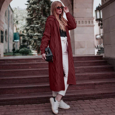 

Roseonmyhand Women Casual Long Sleeve Stripe Sweater Cardigan Coat With Pockets