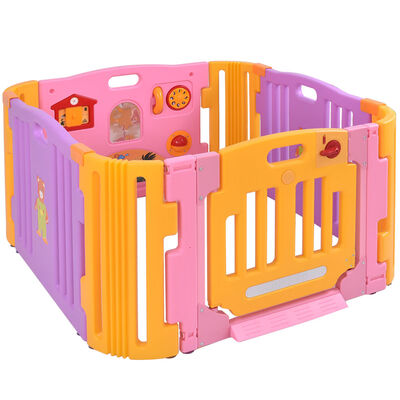 

4 Panel Safety Baby Center Playpen-Pink