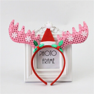 

FUNNYBUNNY Christmas Antler Headband Santa Claus Snowman Headband Child Headdress Prom Party Props