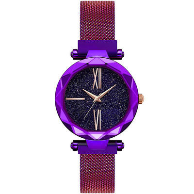 

Luxury Rose Gold Women Watches Minimalism Starry Sky Magnet Buckle Fashion Casual Female Wristwatch Roman Numeral Reloj Mujer
