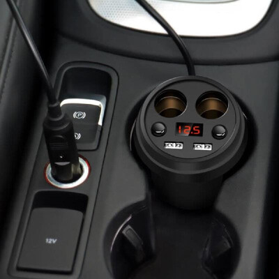 

31A Dual USB Car Charger Cup Shape Voltage Current Display Phone Charging Device