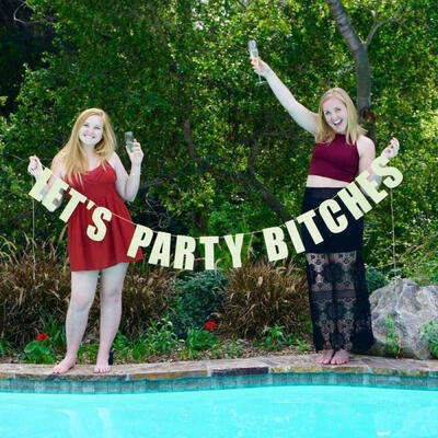 

Birthday Party Gold LETTER&quotLet&39s Party &quot Banner Sparkly Glitter Photo Backdrop