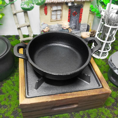 

Greensen Mini Non-stick Two Handles Iron Cooking Frying Pan Black Kitchen Cookware