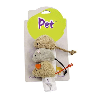 

Pet Cat Toy Bite-resistant Plush Toy Colorful Fish Heart Mouse Shape Interactive chicken mouse small animal toy for small pets