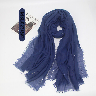 

New original single export plaid cotton&linen scarf sequins decorative scarves sunscreen shawl shawl wholesale MSL023