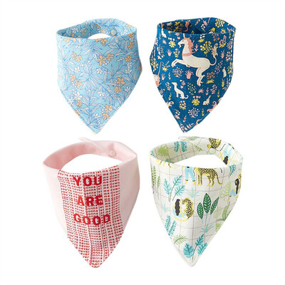 

4PCS 100 Cotton Baby Bibs Baby Feeding Smock Infant Burp Cloths Cartoon Saliva Towel Baby Eating Accessory Soft Baby bibs