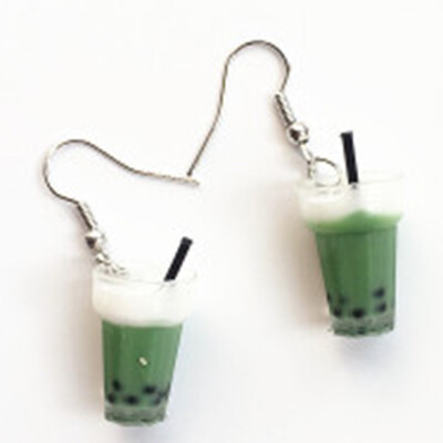 

Creative Unique Bubble Tea Drop Earrings Resin Milk Tea Drink Earring For Girl