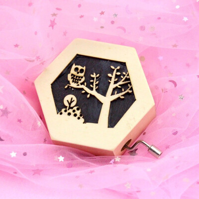 

Toponeto Music box Hand Crank Musical Box Carved Wooden Music Toys Music Gift