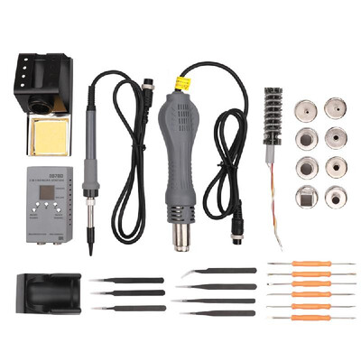 

2-in-1 Portable MCU Rework Soldering Station Constant Temperature Digital Anti-static Hot Air Machine Kit
