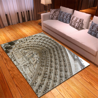 

Toponeto Creative Notre Dame Photo Commemorative Day Comfortable Carpet Home Decor