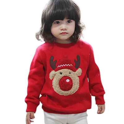 

Toddler Baby Long Sleeve Print Christmas Deer Tops Sweatshirt 80