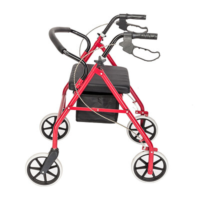 

Medical Bariatric Rollator 450lb Folding Rolling Walker Adult 4 Wheels Black