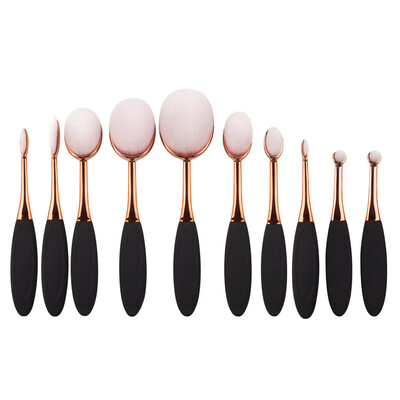 

Toponeto 10PCS Mini Toothbrush Eyebrow Foundation Eyeliner Lip Oval Brushes
