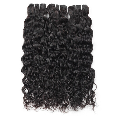 

8A Brazilian Water Wave Hair Bundles 3pcs Natural Black Wholesale Hair Weave Extensions