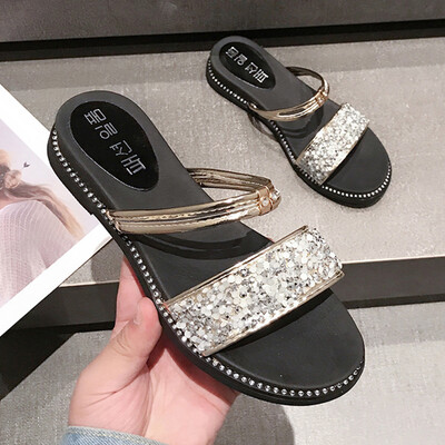 

Sandals women flat - bottom Korean version of a pair of shoes with the slope shoes simple chic students cool summer