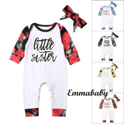 

Newborn Infant Baby Girl Jumpsuit Romper Bodysuit Headband Outfits Clothes