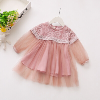 

Lace Girl Clothing Princess Dress Kid Baby Party Long Sleeve Mesh Dress Formal Cute Dresses Clothes Baby Girls