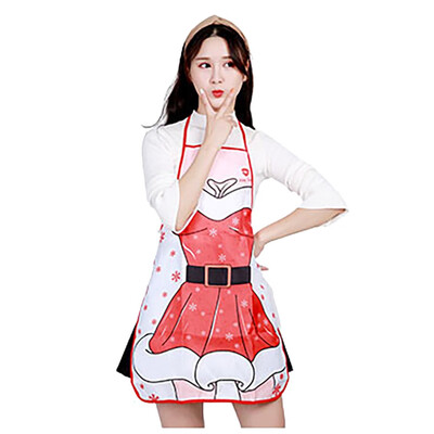 

Siaonvr Christmas Cartoon Santa Claus Apron Bar Waiter Kitchen Cooking Apron Home Decor