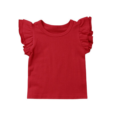 

New Toddler Baby Girls Boy Flying Sleeves Tops Bodysuit Outfits Kid Clothes 0-7T