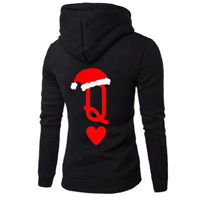 

King&Queen Matching Couple Hoodies His&Her Christmas Hooded Sweatshirts