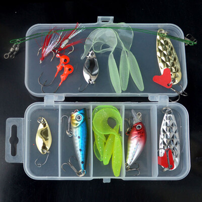 

Saidsome 19pc three hook before the wire soft bait lead head hook bait fishing gear fishing bait fishing lure