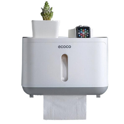 

Ecoco Paper Towel Dispenser Wall Mounted Paper Towel Holder Dispenser Bathroom Coreless Toilet Tissue Dispenser Garbage Bags Dispe