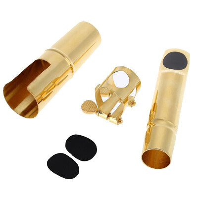 

Jazz Alto Sax Saxophone 7C Mouthpiece Metal with Mouthpiece Patches Pads Cushions Cap Buckle Gold Plating