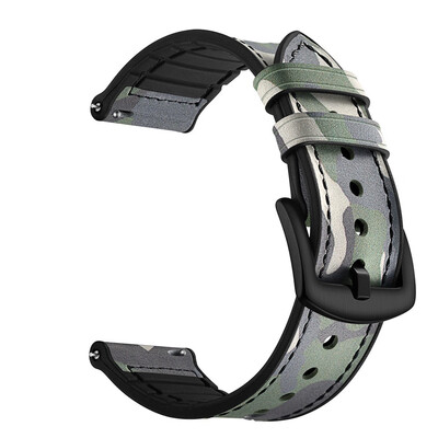 

〖Follure〗Leather Silcone Lines Watch Wrist Strap Band For Samsung Watch active 20mm