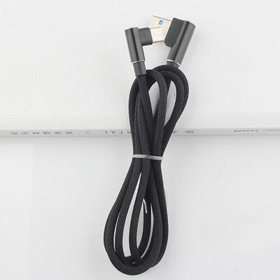 

Dual Head 90 Degree Angled USB Type-C Charging Data Cable USB Braided Cable For Mobile Phone-1m