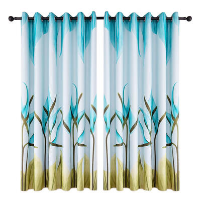 

Lily Printing Polyester Window Blinds Drapes Living Room Blackout Curtains
