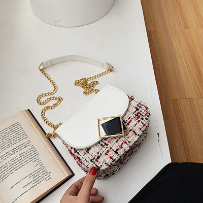 

Qiao Bani 2019 new Korean fashion Dongdaemun hit color flip small square bag shoulder diagonal trend handbags
