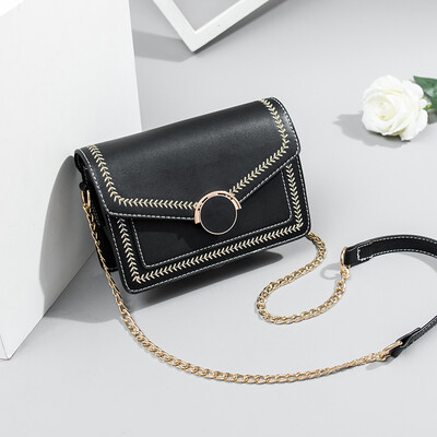 

Summer advanced foreign feeling little girl 2019 tide Korean version leisure single shoulder oblique satchel chain square bag