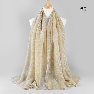 

Muslim headscarf stretch gold silk high-end fashion Hui womens headscarf hijab accessories foreign trade wholesale