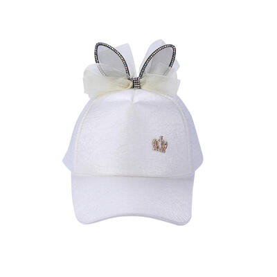 

Kids Casual Cute Baseball Cap Visor Sun Shade Hat with Silk Ribbon Ears