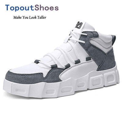

TopoutShoes Elevator Men Casual Sports Shoes High Top Platform Sneakers Increase Taller 28inch 7cm
